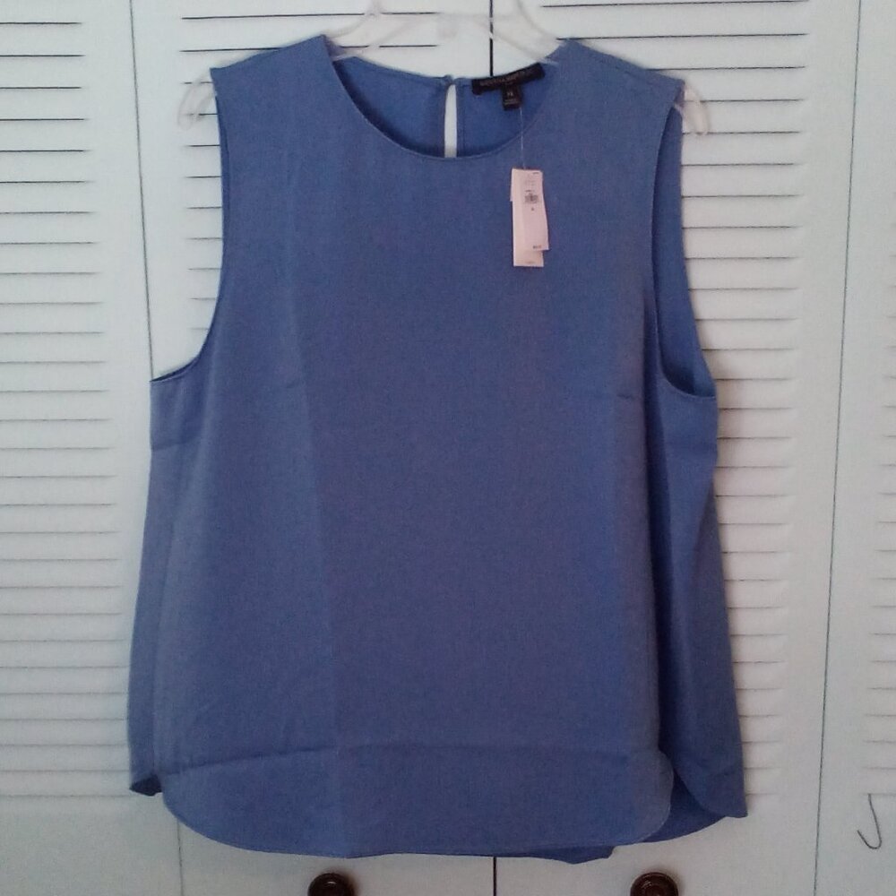 NWT BANANA REPUBLIC FACTORY XL SILKY SLEEVELESS SHELL TANK FA23 ROUNDED HEM